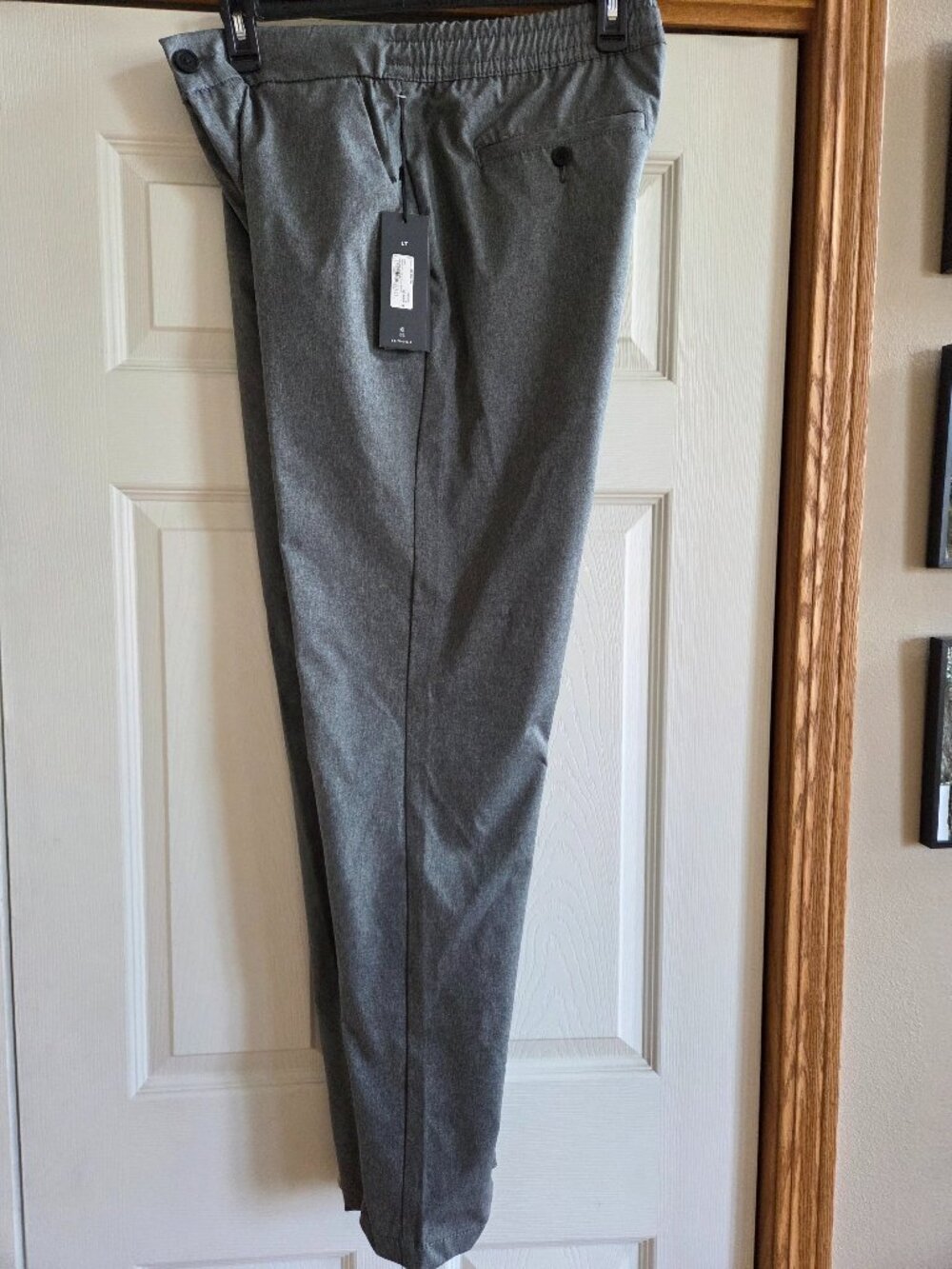 Men's LT Shaquille O'Neal XLG™ Regular Fit Big & Tall Flat Front Grey Pants L